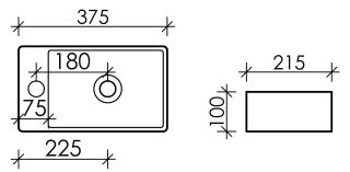 Раковина Ceramica Nova Element CN5008 отверстие под смеситель слева 38см белый